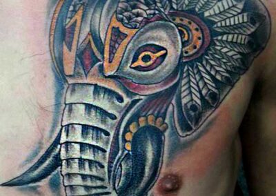 Black and gray tattoo work by Scott Hankins