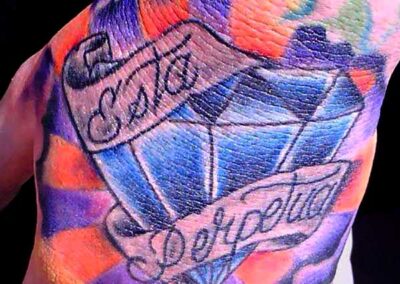 Traditional styling custom tattoo by Scott Hankins