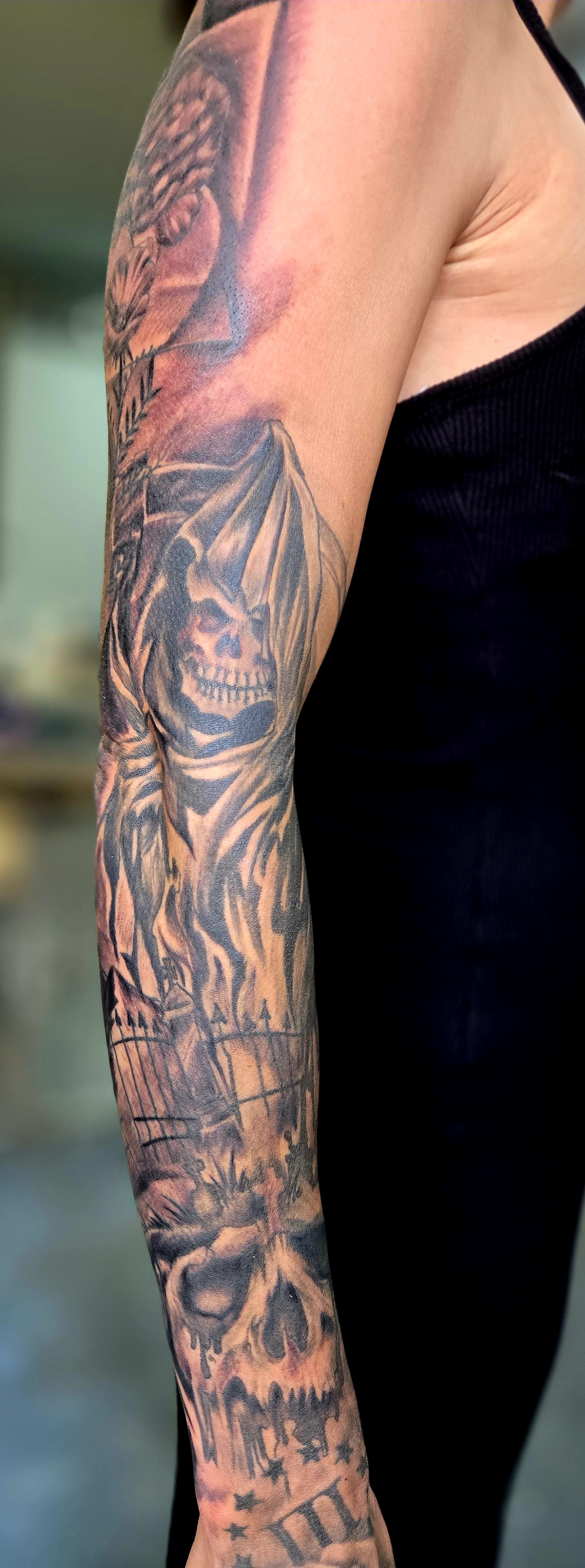 Custom tattoo work by Scott Hankins